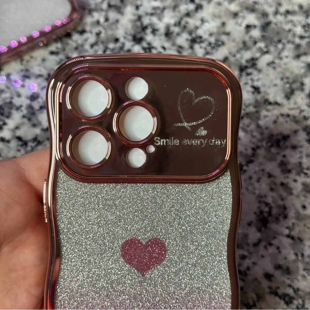 Bundle of 3 Elegant Pink Glitter Phone Case for iPhone 14